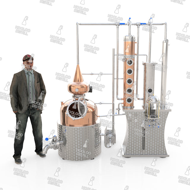 200L Copper Distilliation Equipment with Bubble Caps Copper Column - Hooloo Distilling Equipment Supply
