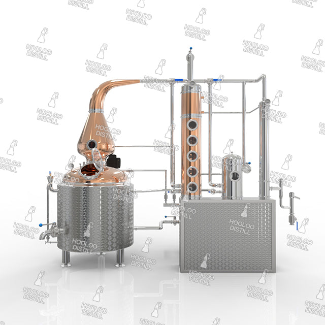 200L Copper Distilliation Equipment with Bubble Caps Copper Column - Hooloo Distilling Equipment Supply