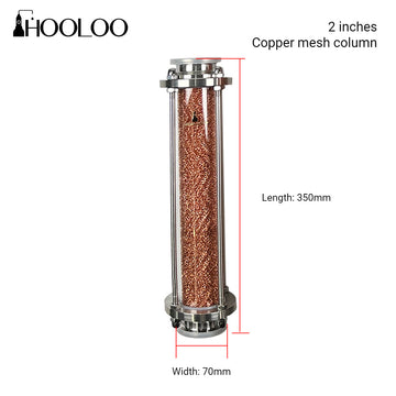 HOOLOO Copper Mesh Glass Distillation Column (2”/3”/4”) - Hooloo Distilling Equipment Supply
