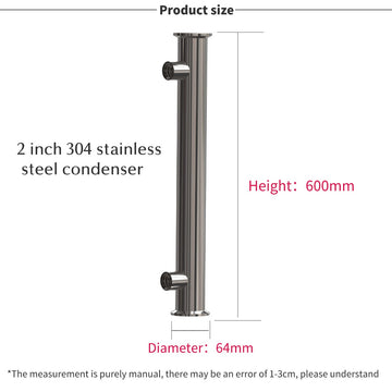 304 stainless steel condenser tube (1.5“/ 2")