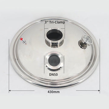 φ325mm-2 inch Tri-Clamp(For 20/22/25/30L Pot) Distiller Stainless Steel Lid/Cover - Hooloo Distilling Equipment Supply