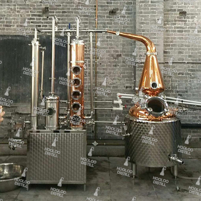 200L Copper Distilliation Equipment with Bubble Caps Copper Column - Hooloo Distilling Equipment Supply