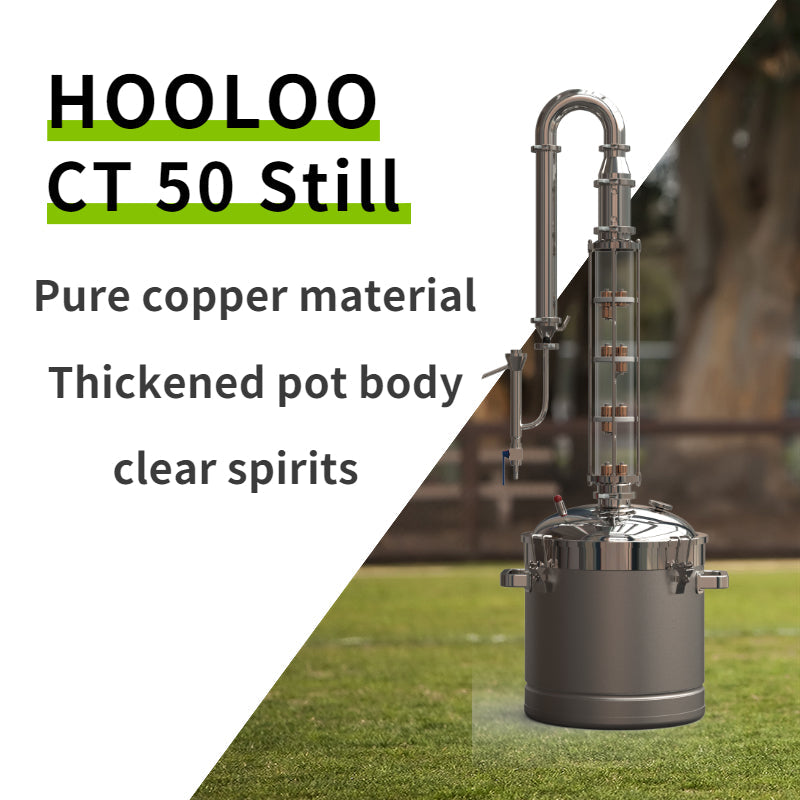 50L Glass Column Stainless Steel Lid Distiller(CT50SsP) - Hooloo Distilling Equipment Supply