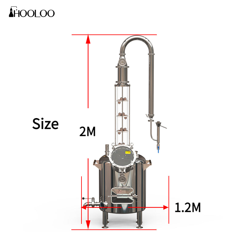 120L Single Layer Electric Heating Standard Distiller(FOB Price) - Hooloo Distilling Equipment Supply