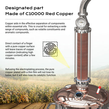 20L/30L/65L Copper Mesh Glass Column Essential Oil Extraction Distiller - Hooloo Distilling Equipment Supply