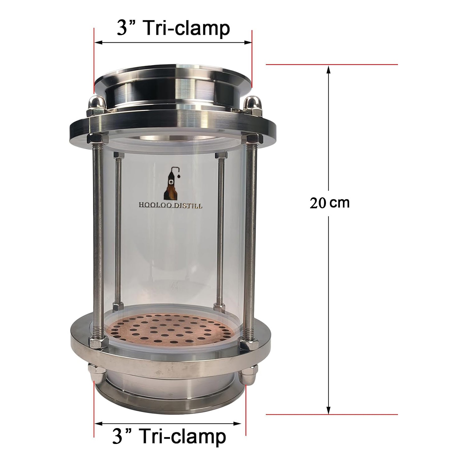 3/4'' Tri-clamp front gin basket aroma basket - Hooloo Distilling Equipment Supply