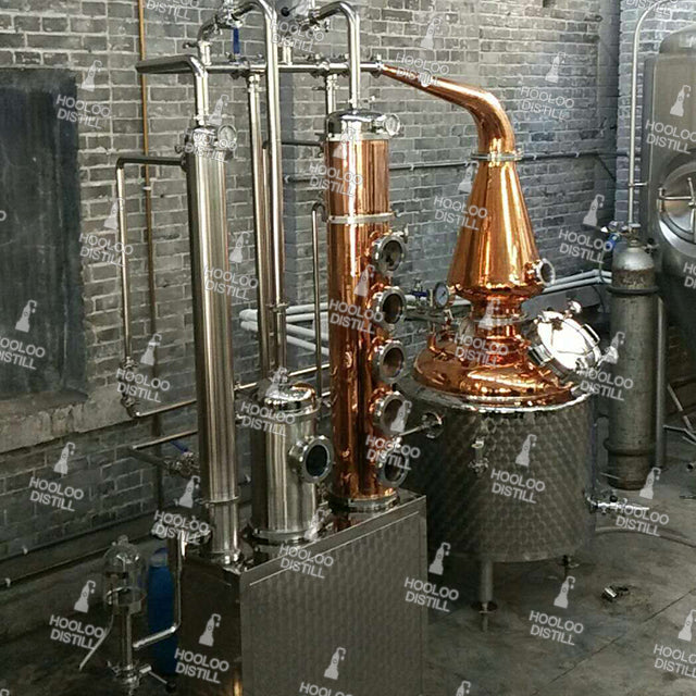200L Copper Distilliation Equipment with Bubble Caps Copper Column - Hooloo Distilling Equipment Supply