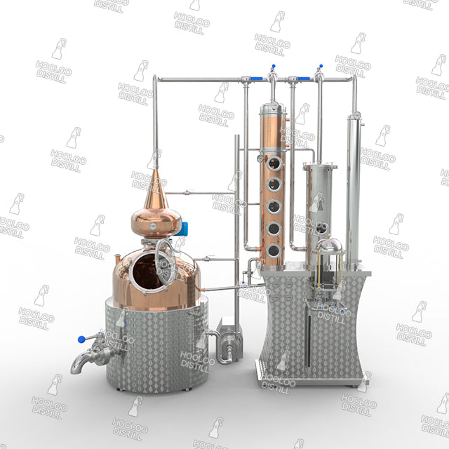 200L Copper Distilliation Equipment with Bubble Caps Copper Column - Hooloo Distilling Equipment Supply