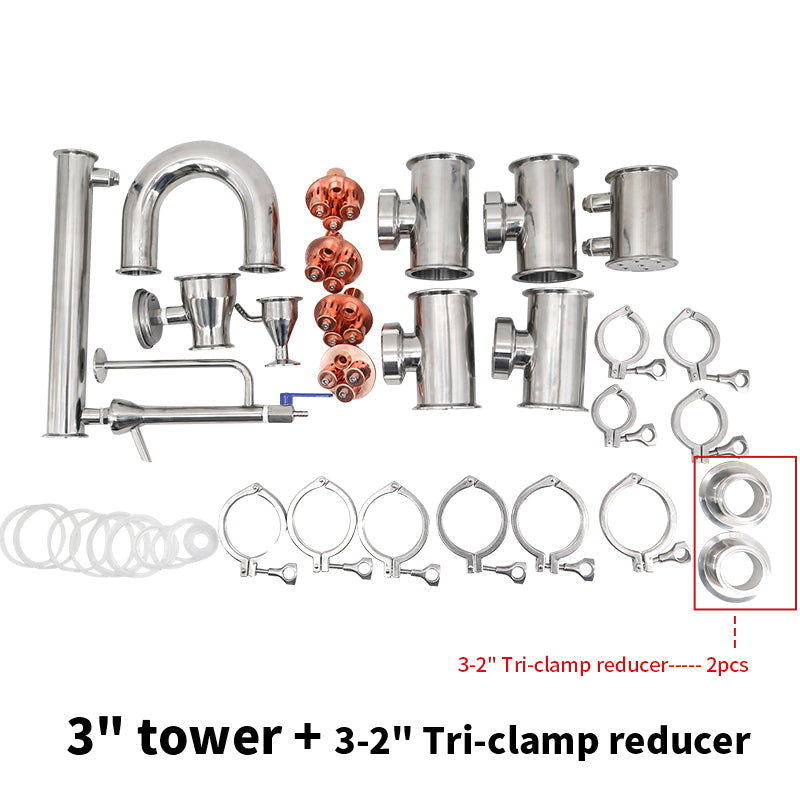 2/3/4 inch Stainless steel Column Kit - Hooloo Distilling Equipment Supply