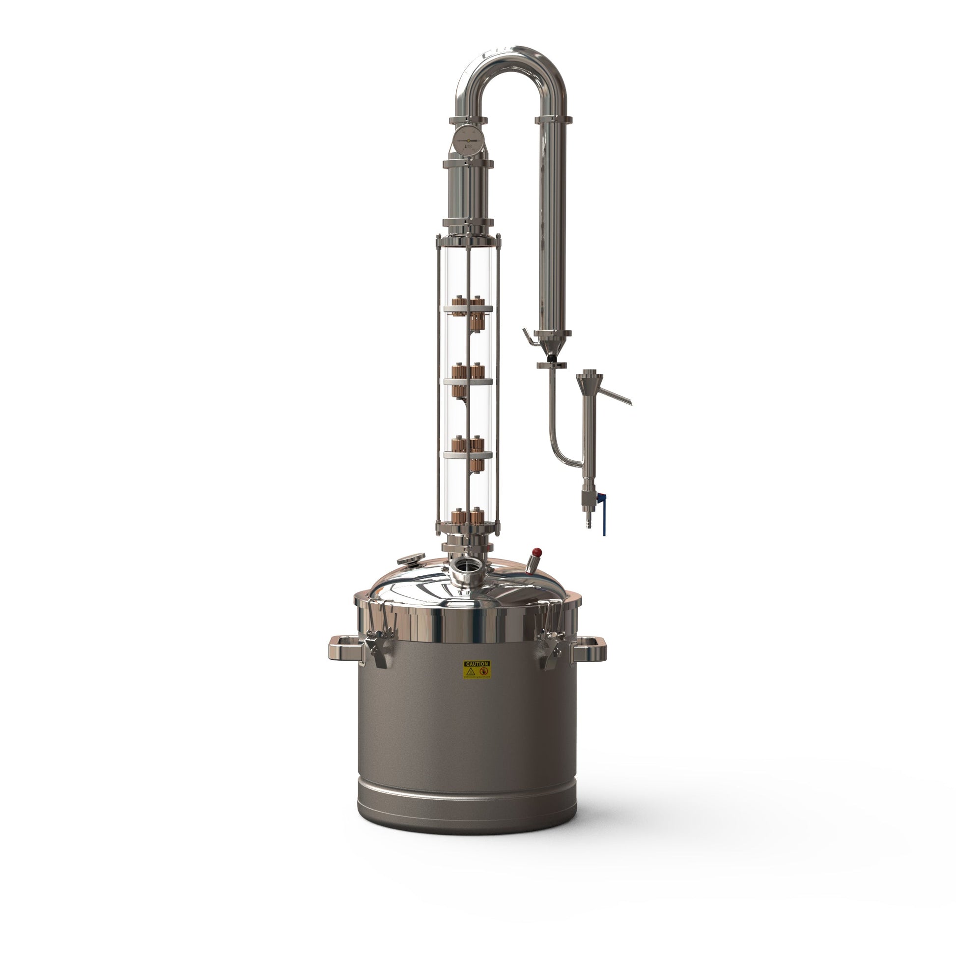 50L Glass Column Stainless Steel Lid Distiller(CT50SsP) - Hooloo Distilling Equipment Supply
