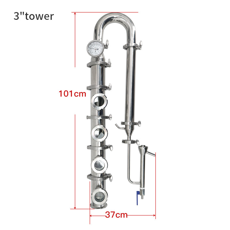 2/3/4 inch Stainless steel Column Kit - Hooloo Distilling Equipment Supply