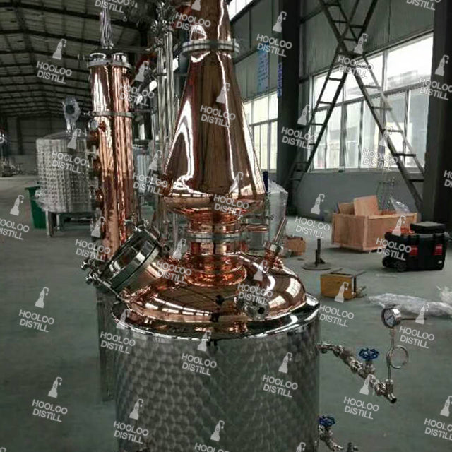 200L Copper Distilliation Equipment with Bubble Caps Copper Column - Hooloo Distilling Equipment Supply