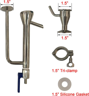 HOOLOO Loro de acero inoxidable para destilador de 15 L/22 L, kit de elaboración de vino, barril de whisky, kit de elaboración casera...