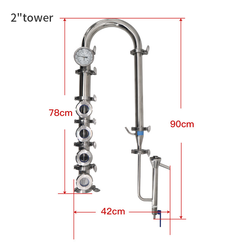 2/3/4 inch Stainless steel Column Kit - Hooloo Distilling Equipment Supply