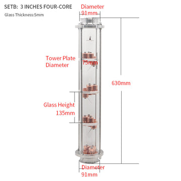 Borosilicate glass distillation column(2‘’/3''/4'') - Hooloo Distilling Equipment Supply