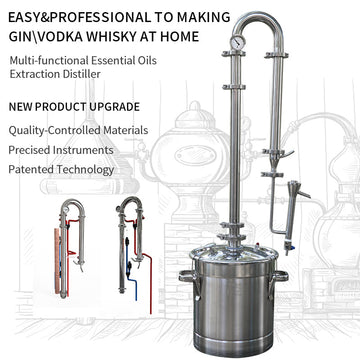 HOOLOO 22L Household Small Vodka Brewer Machine Pure Copper Mesh Distillation Tower - Hooloo Distilling Equipment Supply