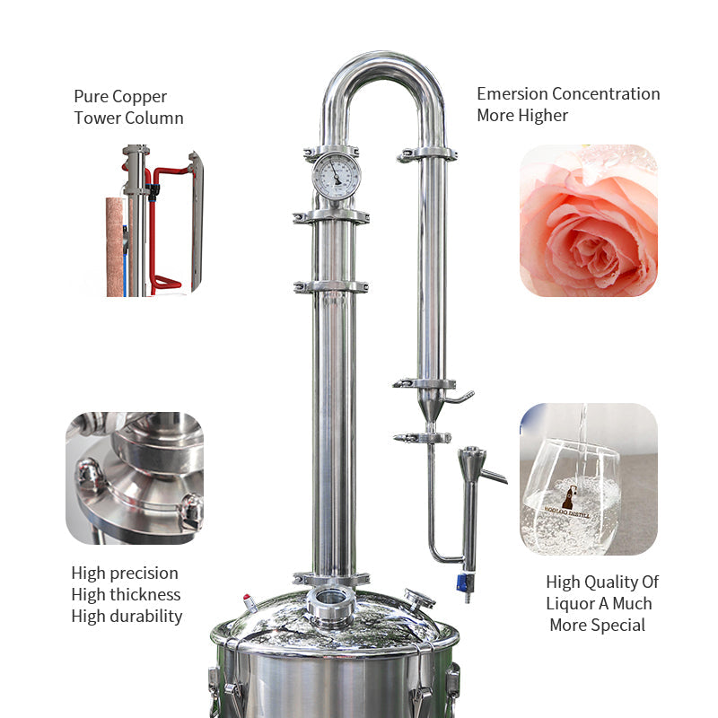 HOOLOO New 50L/65L Home Brewing Distiller Stainless Steel Distillation Tower - Hooloo Distilling Equipment Supply