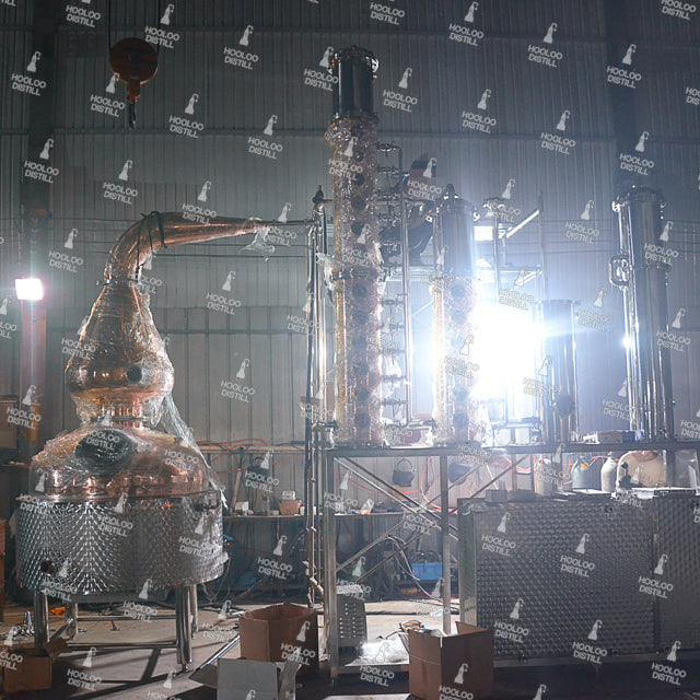 800L / 211Gal Copper Distillation Equipment with Bubble Caps - Hooloo Distilling Equipment Supply