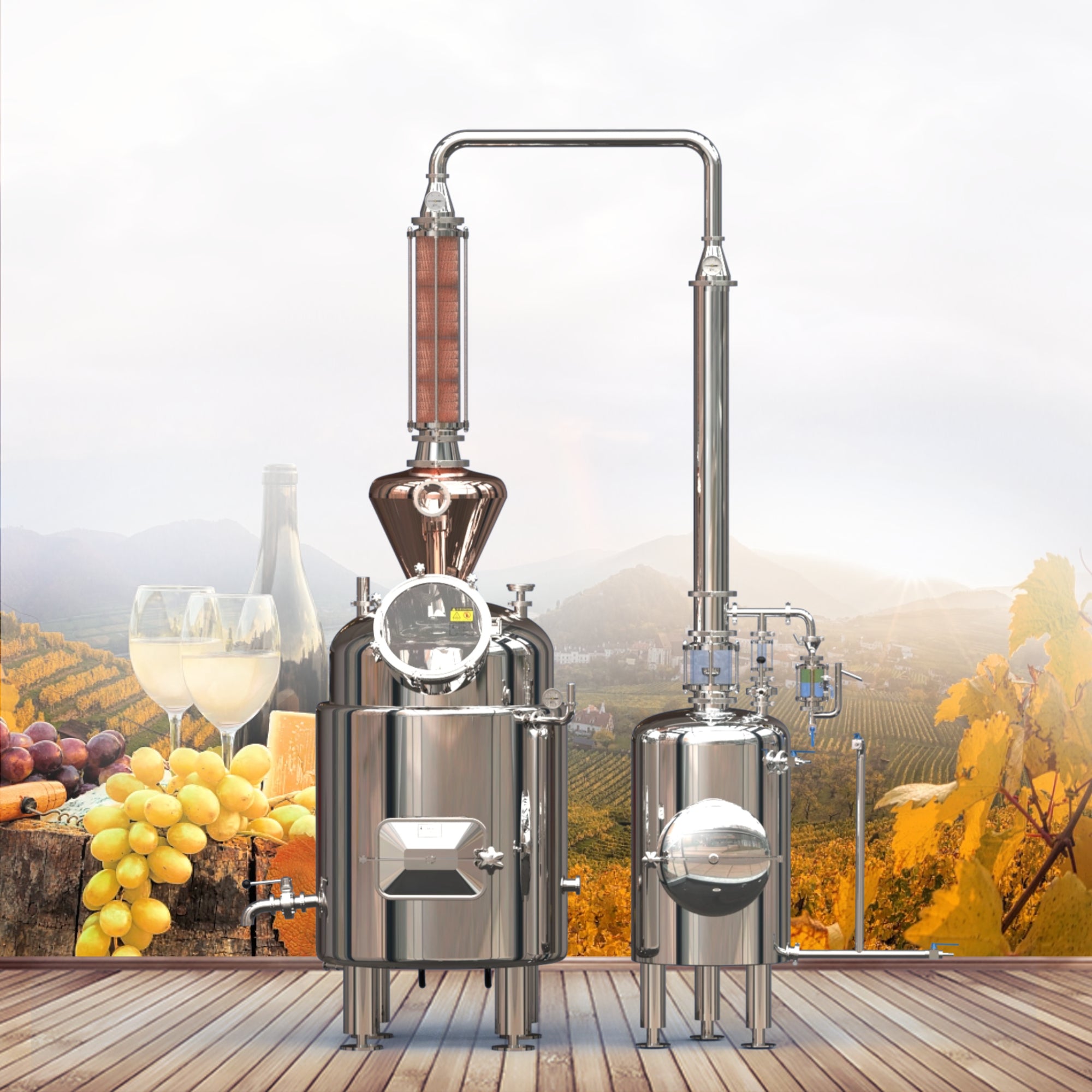 300L Copper Mesh Glass Column Hydrosol/Essential Oil Distiller (CT300)