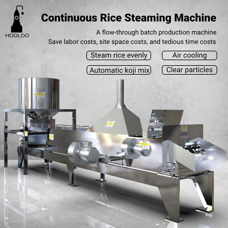 Continuous rice cooking machine integrates grain soaking, cooking, cooling and spreading of distiller's yeast（FOB price）