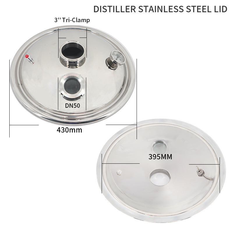 φ325mm-2 inch Tri-Clamp(For 20/22/25/30L Pot) Distiller Stainless Steel Lid/Cover - Hooloo Distilling Equipment Supply