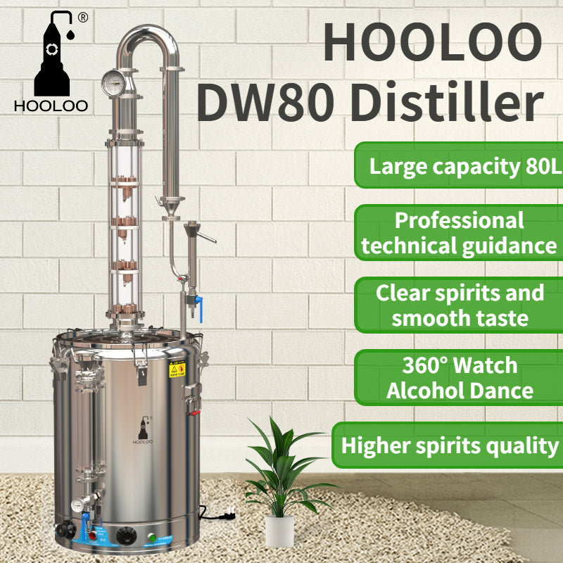 80L Glass Column Stainless Steel Distiller(DW80) - Hooloo Distilling Equipment Supply