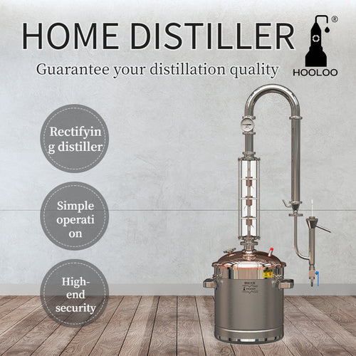 22L/50L Copper Lid Glass Column Distiller(CT22/50 Cu) - Hooloo Distilling Equipment Supply