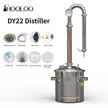 HOOLOO DY22家用蒸餾器不銹鋼直火加熱銅質蒸餾柱
