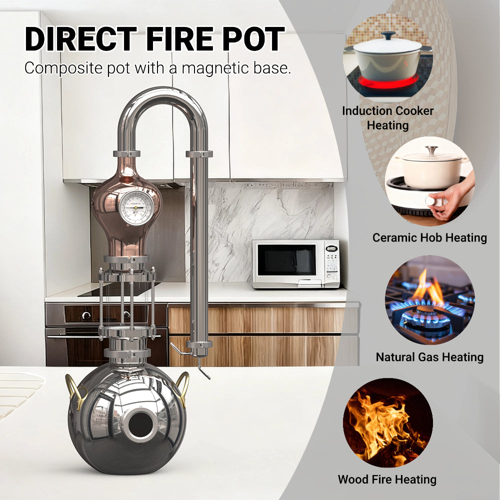 D8/15 Alcohol Distiller Hydrosol Essential Oil Still Free Shipping For Home Lab