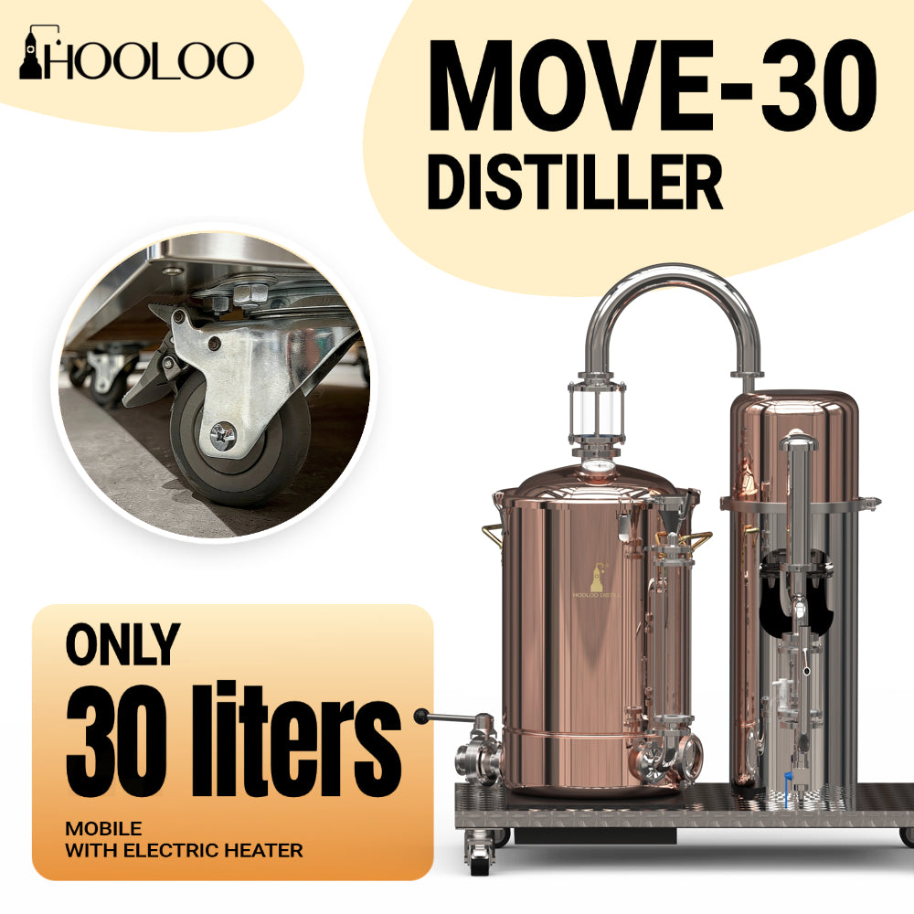 MOVE-30 Detachable Essential Oil Still, Copper Essential Oil Still, for Steam Distilled Essential Oil Making and Extraction