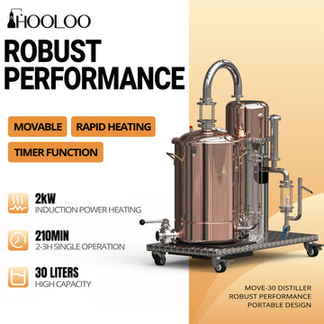 MOVE-30 Detachable Essential Oil Still, Copper Essential Oil Still, for Steam Distilled Essential Oil Making and Extraction