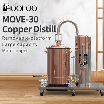 MOVE-30 Detachable Essential Oil Still, Copper Essential Oil Still, for Steam Distilled Essential Oil Making and Extraction