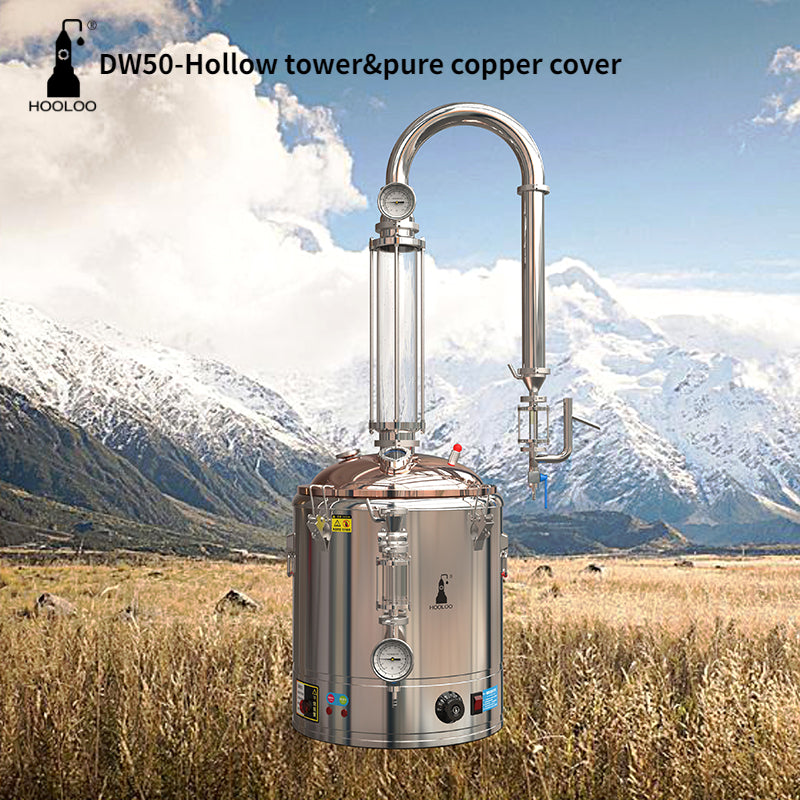 DW 50 still of stainless steel column/ glass column