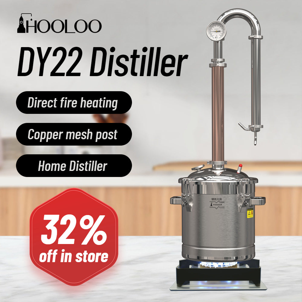 HOOLOO DY22 Home Distiller  Stainless Steel  Direct Fire Heating Copper Distillation Column - Hooloo Distilling Equipment Supply