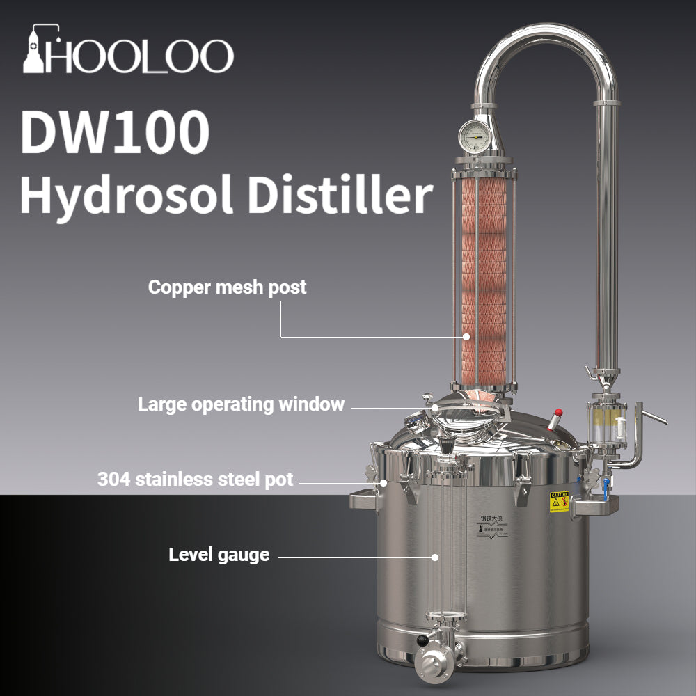 DW100 Distiller Hydrosol Essential Oil Extractor - Hooloo Distilling Equipment Supply