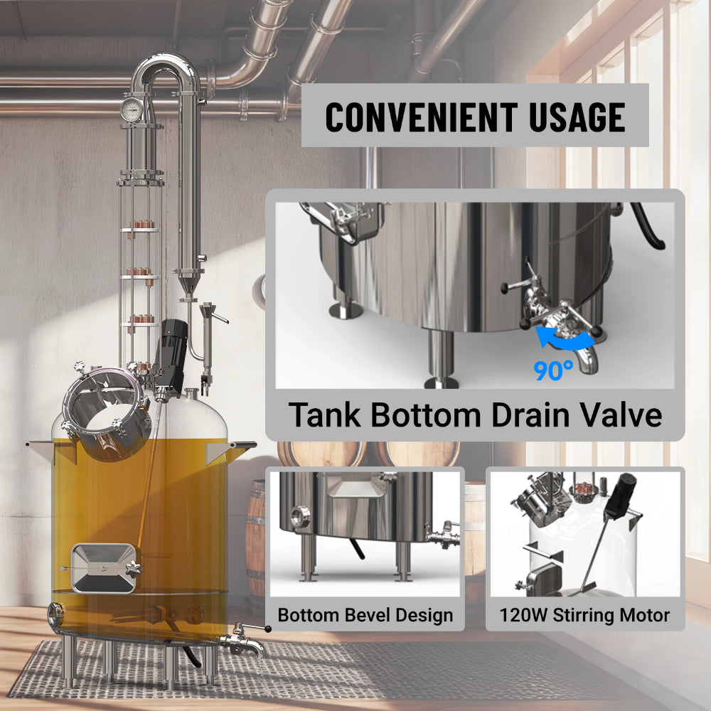 HOOLOO 200L Distiller With Stirring Motor 53 Gallon（FOB)