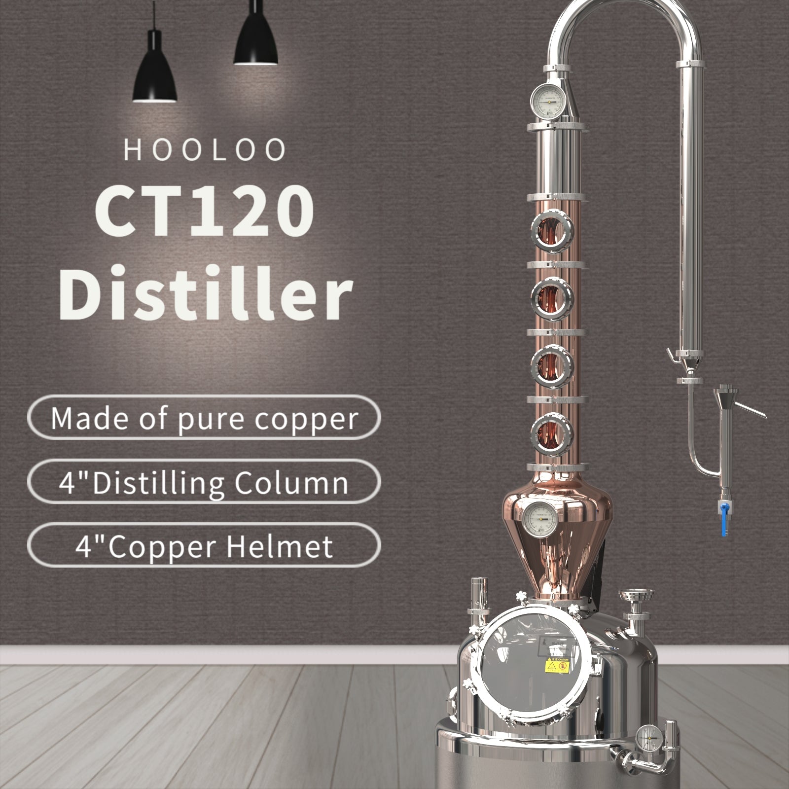 CT/CS120 Water Bath Jacketed Distiller（FOB price） - Hooloo Distilling Equipment Supply