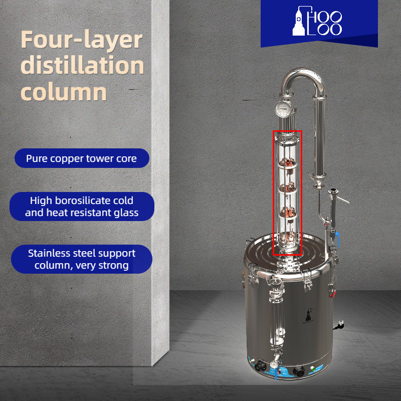 80L Glass Column Stainless Steel Distiller(DW80) - Hooloo Distilling Equipment Supply