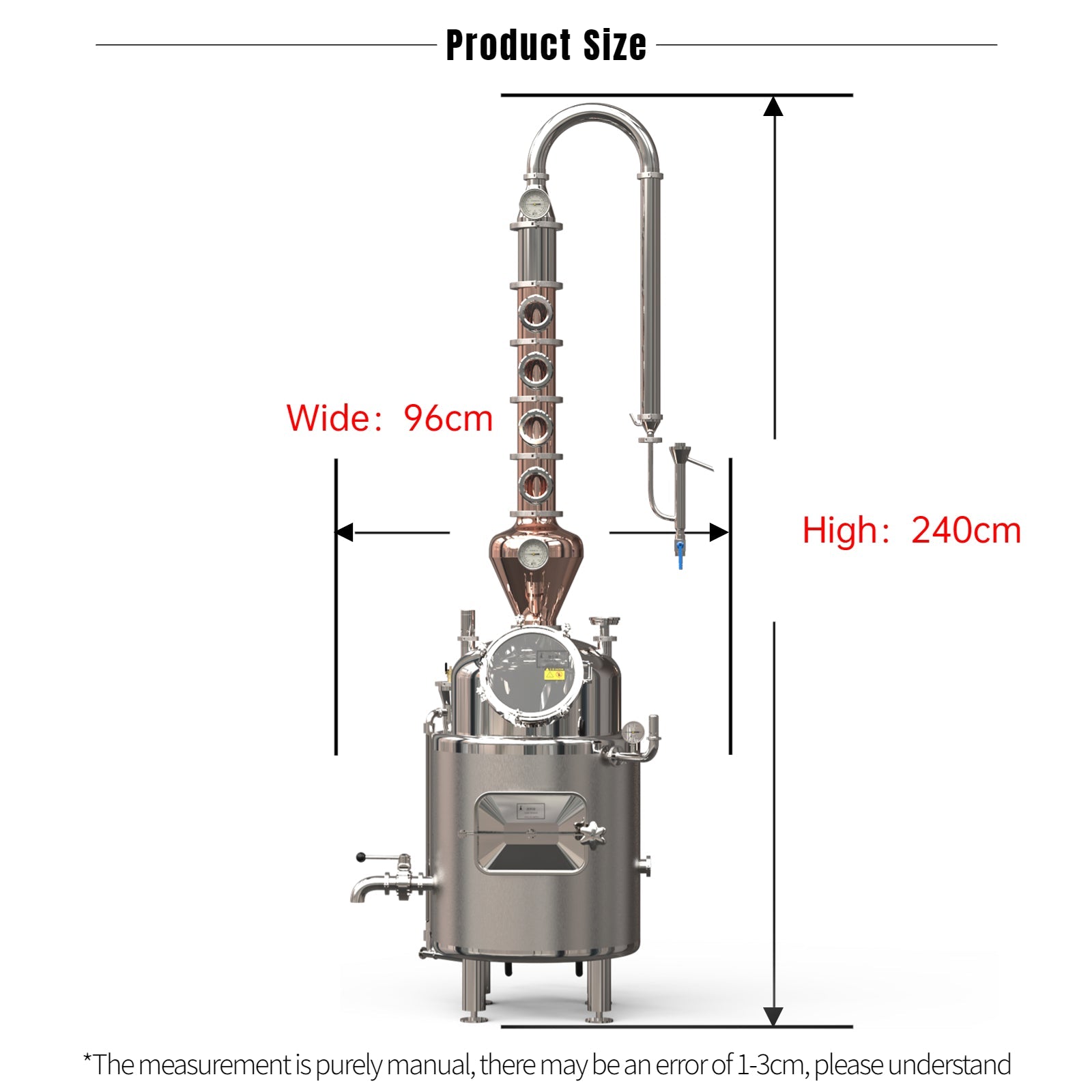 CT/CS120 Water Bath Jacketed Distiller（FOB price） - Hooloo Distilling Equipment Supply