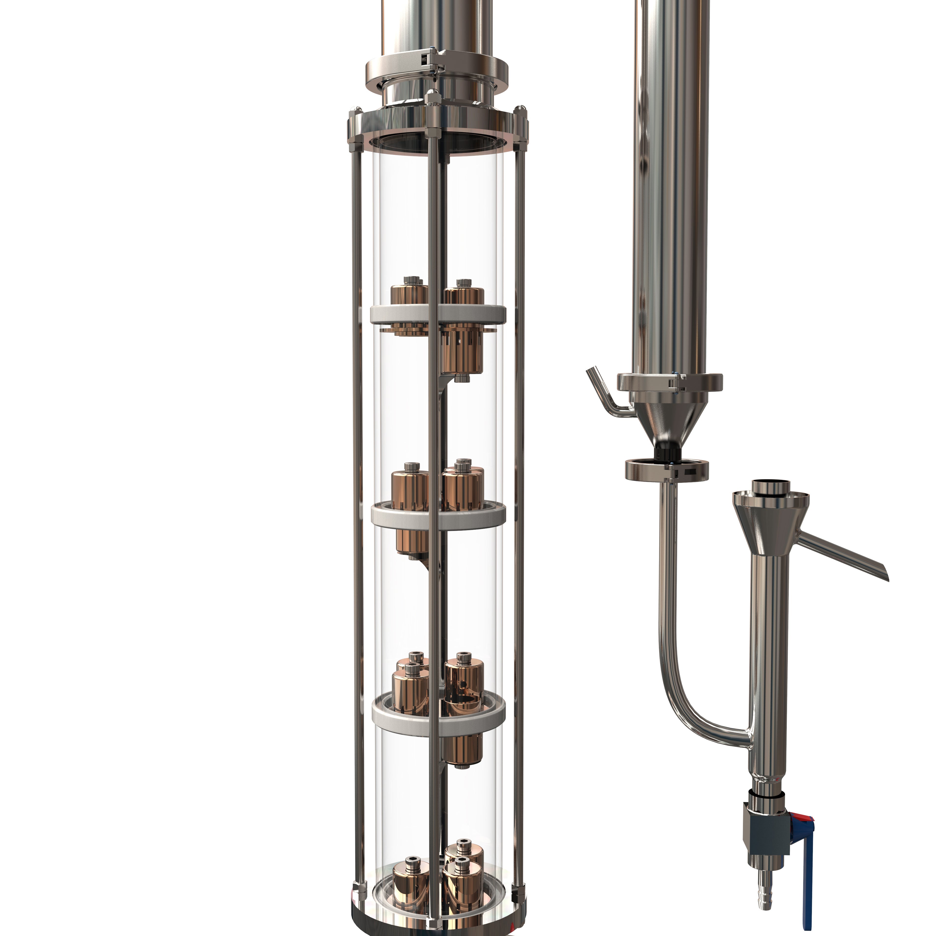 50L Glass Column Stainless Steel Lid Distiller（CT50SsP） - Hooloo Distilling Equipment Supply