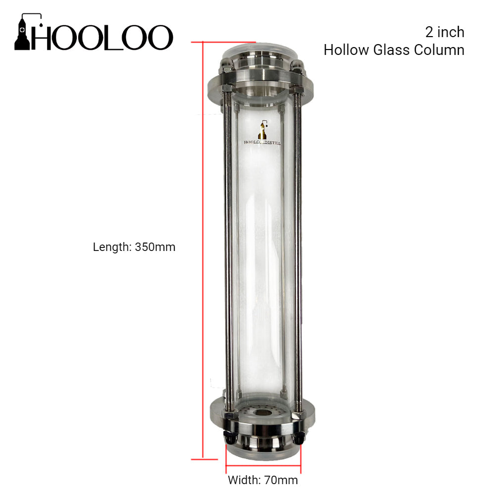 HOOLOO Hollow Glass Distillation Column (2”/3”) - Hooloo Distilling Equipment Supply