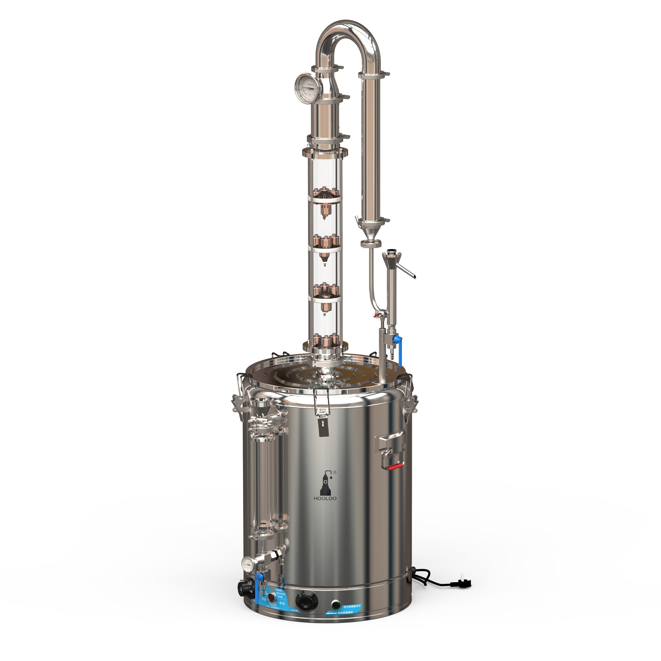 80L Glass Column Stainless Steel Distiller(DW80) - Hooloo Distilling Equipment Supply