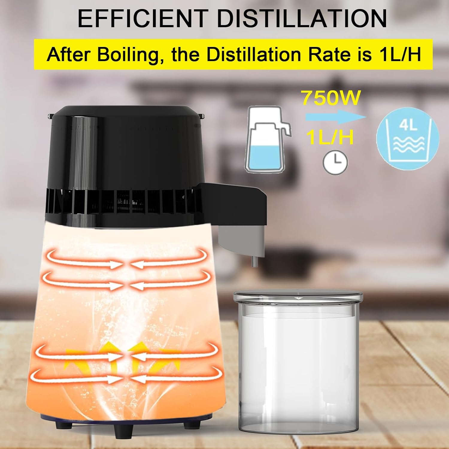 HOOLOO Multifunction Water Distiller 750W,Brewing, Distillation and Fermentation with One Click，with Essential Oil Separator