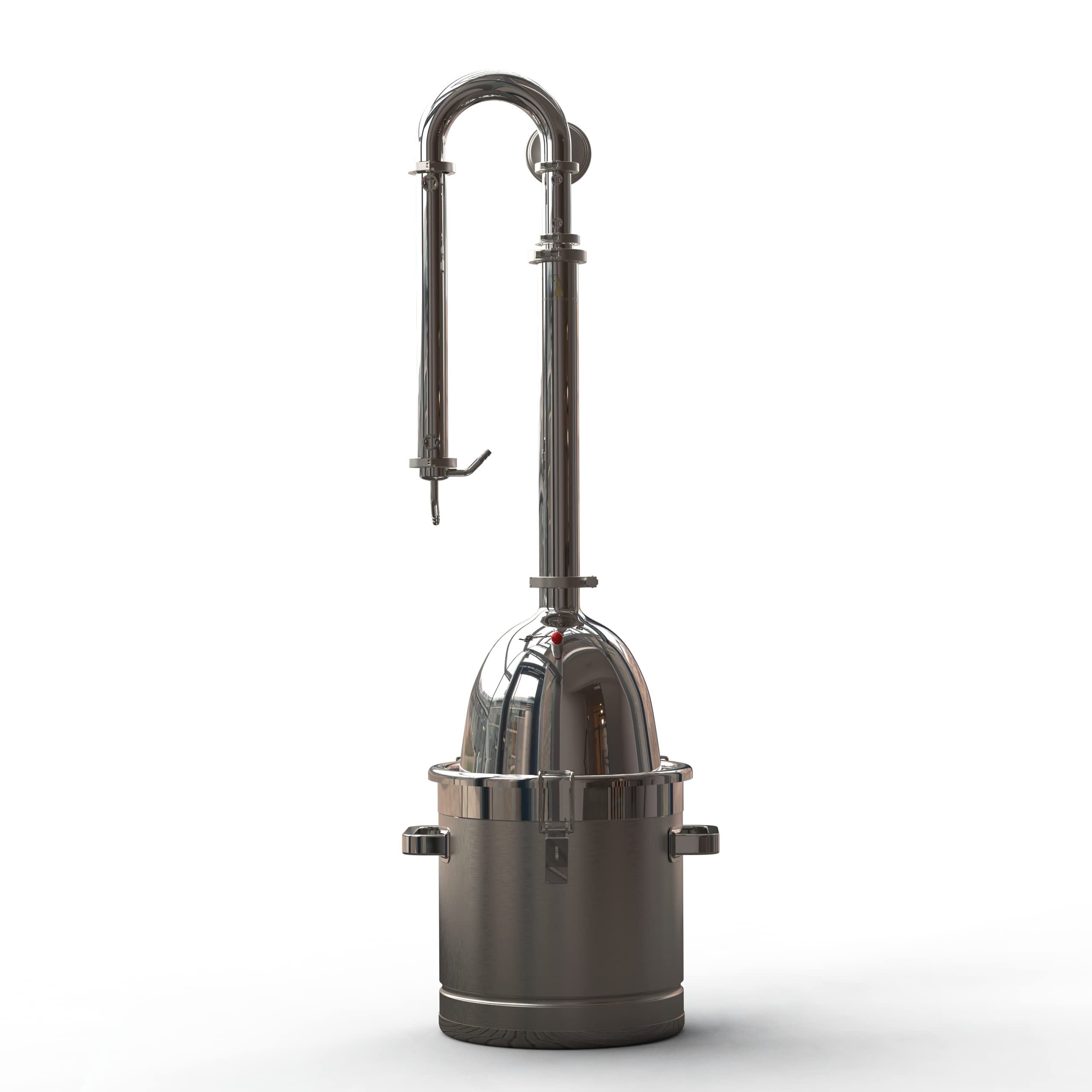 HOOLOO Alcohol Distiller Still for Home Use Kit 304 Stainless Steel Whiskey Making Kit with Thermometer Whiskey Brandy Vodka 4.6Gal (17.6L) (SV-22) (4.6Gallon/17Liters-Rocket Lid-Direct fire heating)