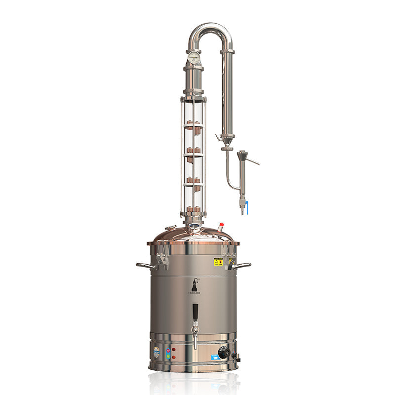 Hooloo 65L Glass Column Copper Lid Distiller（CT65Cu） - Hooloo Distilling Equipment Supply