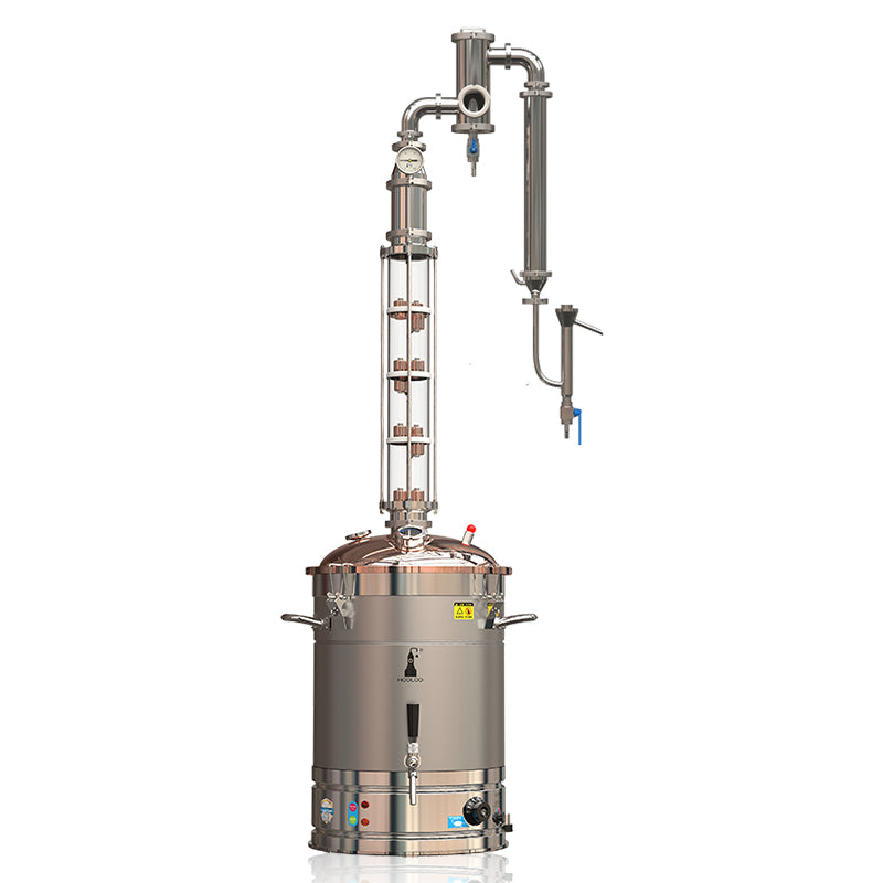 Hooloo 65L Glass Column Copper Lid Distiller（CT65Cu） - Hooloo Distilling Equipment Supply