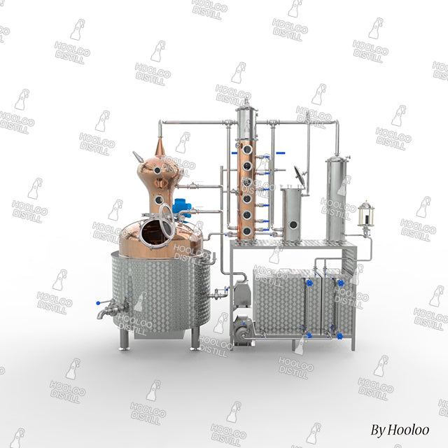 400L / 106Gal Copper Distillation Equipment with Bubble Caps - Type I - Hooloo Distilling Equipment Supply
