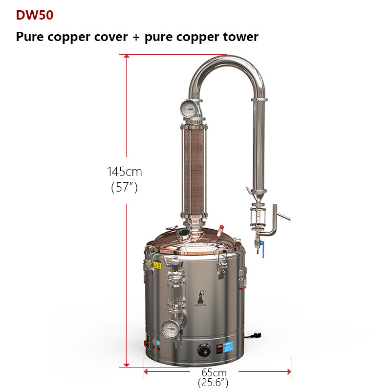 DW 50 still of stainless steel column/ glass column