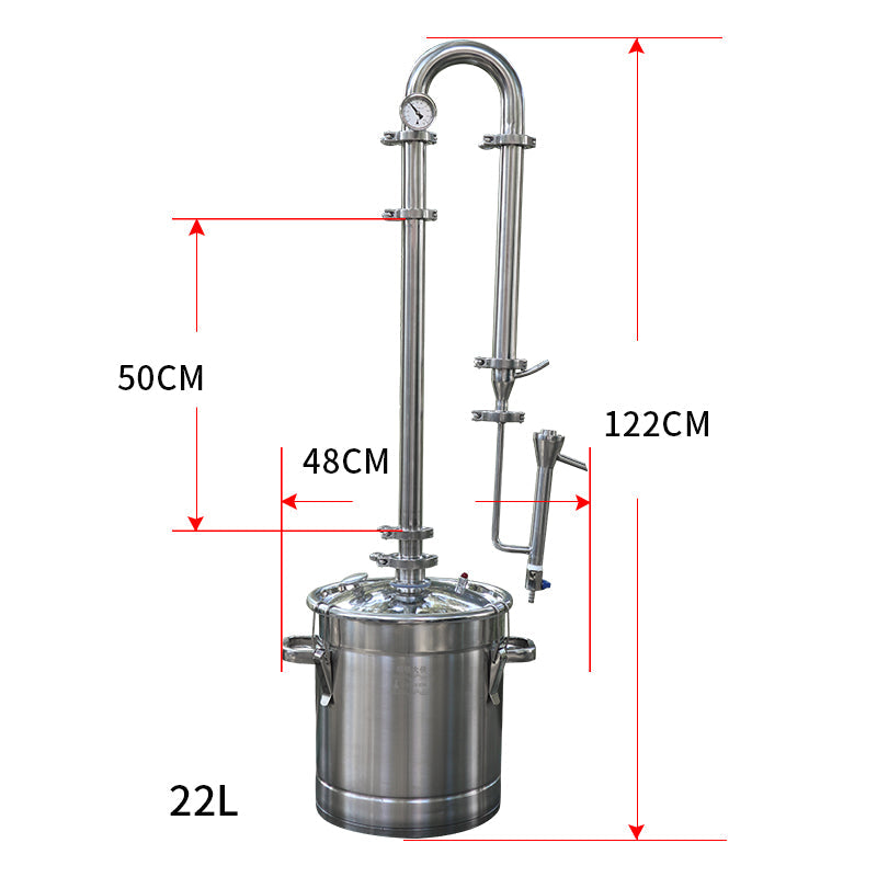 HOOLOO 22L Household Small Vodka Brewer Machine Pure Copper Mesh Distillation Tower - Hooloo Distilling Equipment Supply