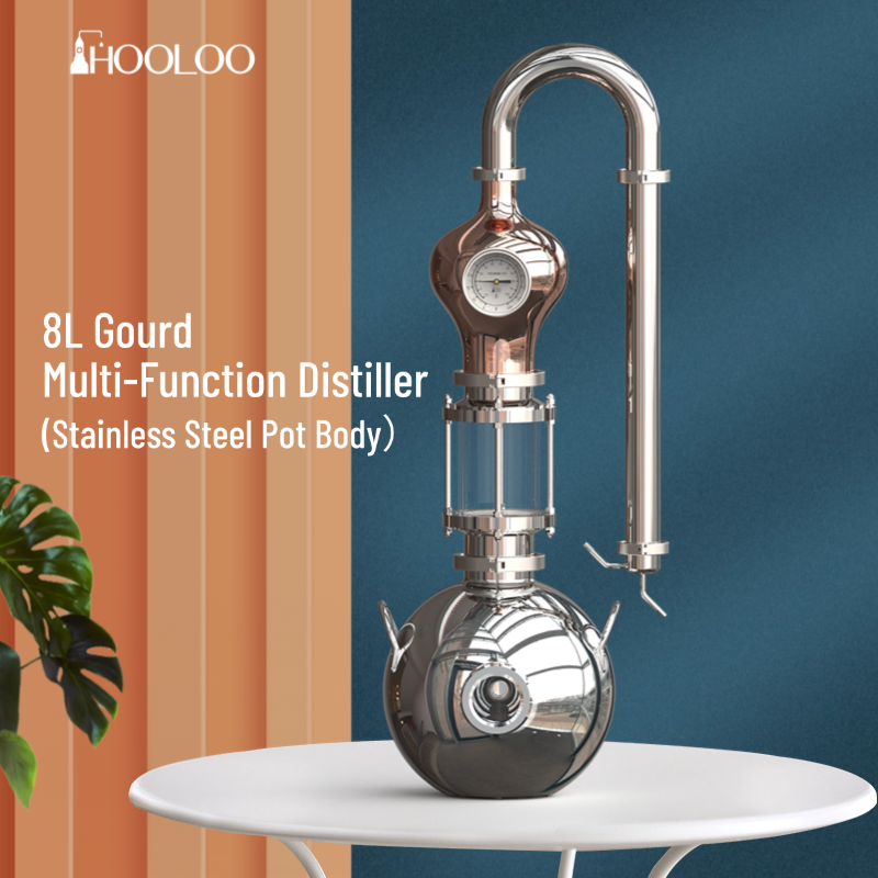 D8/15 Alcohol Distiller Hydrosol Essential Oil Still Free Shipping For Home Lab